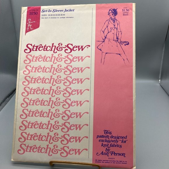 UNCUT Vintage Sewing PATTERN Stretch and Sew 1050 by Ann Person, Ladies 1974 Set - Picture 1 of 2